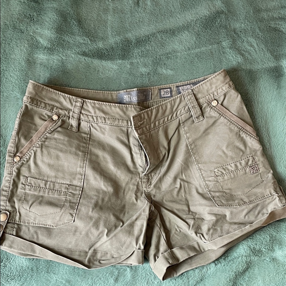 Miss Me Women's Olive Cargo Shorts